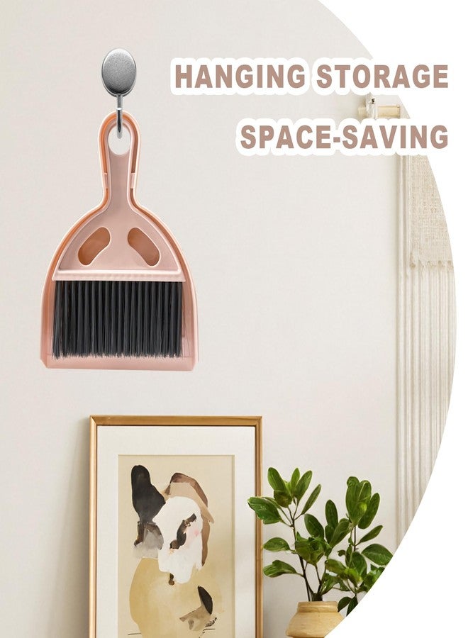 NBGYTECH Mini Broom and Dustpan Set Small Broom with Dustpan Combo Set Portable Cleaning Tools for Home Office RV Learning Camping (Pink) - Image 4